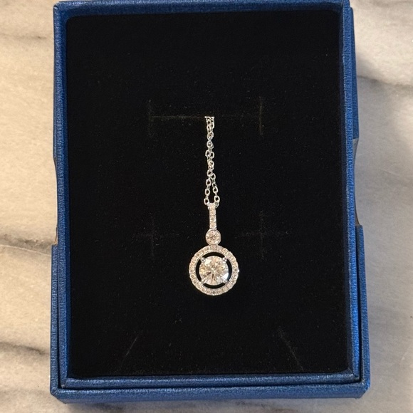 Moissanite Brilliant Round 6.5mm 1.0ct Weight 925 Sterling Silver Necklace GRA - Picture 15 of 16